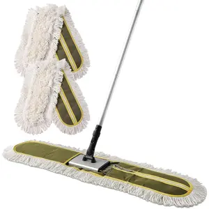 36" Commercial Dust Mops for Floor Cleaning Heavy Duty Floor Duster Mop with Long Handle Hotel Gym Household Cleaning Supplies for Hardwood, Tiles, Marble Floors,Green