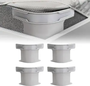 2026 Lock Sheet Holders Set of 4 - Heavy Duty Bed Sheet Straps for All Mattress Sizes | Keep Sheets Tight & Wrinkle-Free | Reusable Fitted Sheet Clips for Twin, Queen, King Beds (Gray) heavy duty bed sheet holder anti-slip design