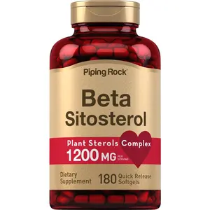 Piping Rock Beta Sitosterol Supplement for Men | 1200 mg | 180 Softgels | Plant Sterols Complex | Non-GMO, Gluten Free