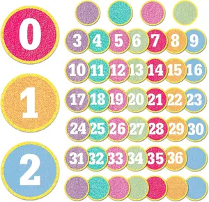 49Pcs Numbers Round Preppy Patch Magnetic Numbers 0-36 with 12 Blank Writable Magnet Pastel Colorful Stickers for Whiteboard Fridge Magnetics Kit Home Resources Tools Classroom Decorations
