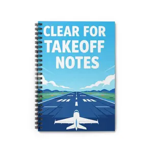 Airplane-Themed Spiral Notebook, Travel Journal, Note-taking Pad, Gift for Pilots, Clearance for Takeoff Notebook, Sky Adventure Journal