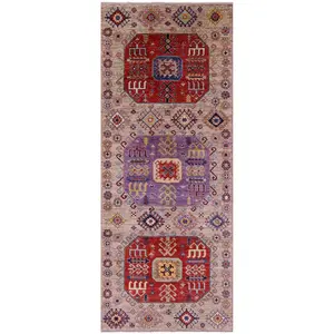 Turkmen Ersari Handmade Wool Runner Rug - 4' 0" X 10' 2"