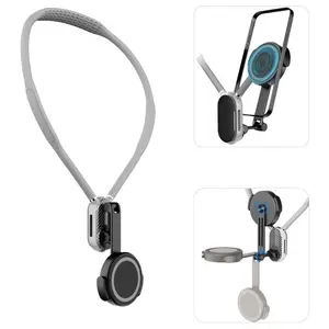 Magnetic Neck Phone Holder, Multifunctional Neck Mount Phone Holder, Phone Accessories for iPhone 16 15 14 13 12 Series Android Phone, Stand