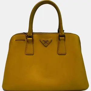 Pre-owned PRADA Leather Tote Bags Yellow Saffiano 2way bag PR1JX