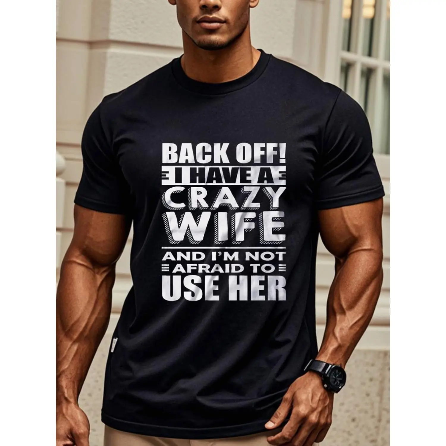 Cotton [Crazy Wife Husband Funny Shirt] Mens Funny Shirt I Have A Crazy Wife T-Shirt Husband Funny Shirt, Husband T Shirt For Men, Men's T Shirts