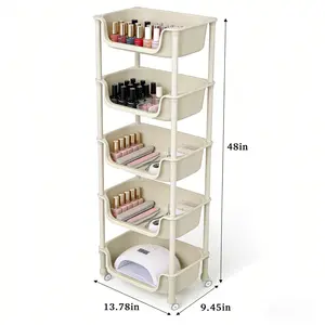 5/4 Tier  Thickened & Oversized  multifunctional  Storage Cart with Wheels, a Shelving Unit for The Kitchen, a Rolling Rack for Spice Bottles, a Storage Shelf for Toys And Snacks, Perfect for Organizing in The Bathroom, Living Room, And Kitchen.