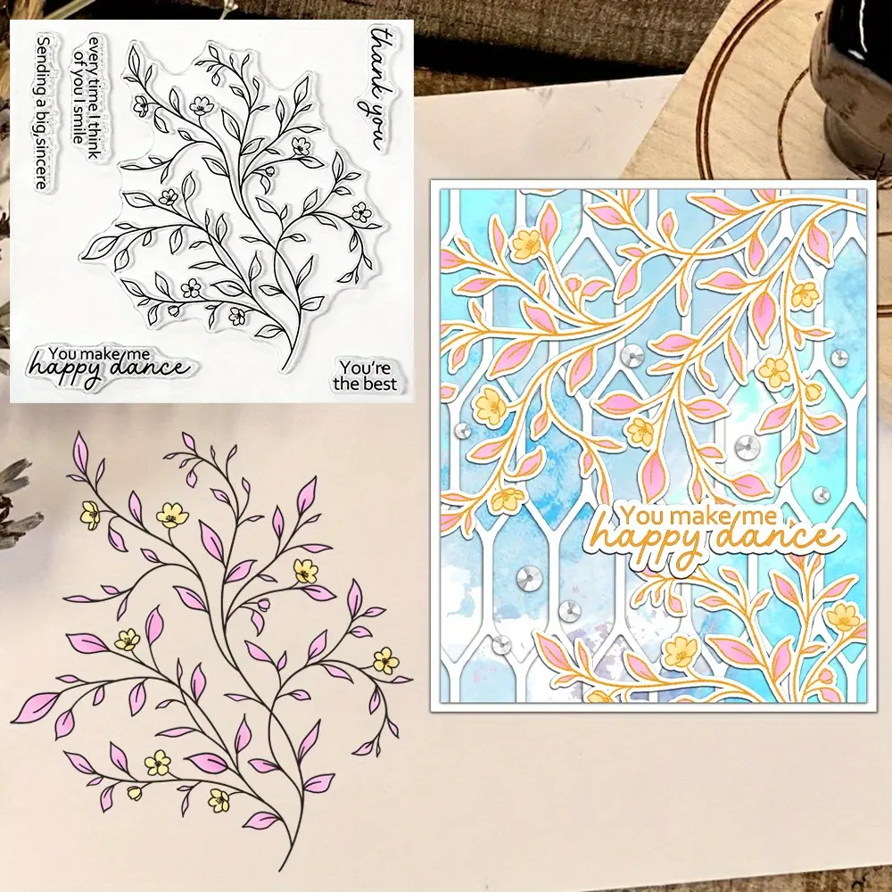 Clear Stamp Set Summer Days Floral Leaves Cutting Dies DIY Scrapbooking Metal Dies Silicone Stamp Knife Mold For Cards Albums Crafts Decor