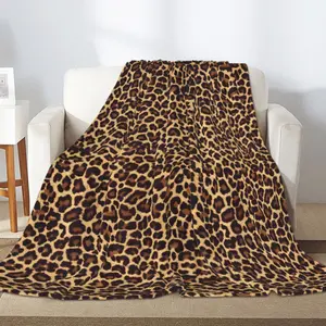 Leopard Print Blanket Fleece Throw for Bed Sofa Travel and Camping, Leopard Blanket Gift, Super Soft Cozy Fluffy Plush Cheetah Print Blanket bedroom decor