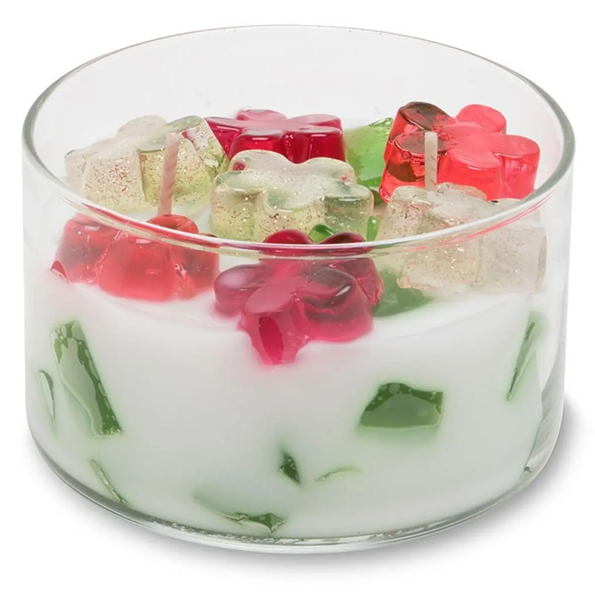 212 MAIN Moss Glass Centerpiece Scented Wax Candle - 9.5 oz 2-Wick Floral Fragrance Color Bowl Candle, Translucent Gel, Home Decoration, Primal Elements Flowershop Bouquet-Inspired Aroma for Festive Use
