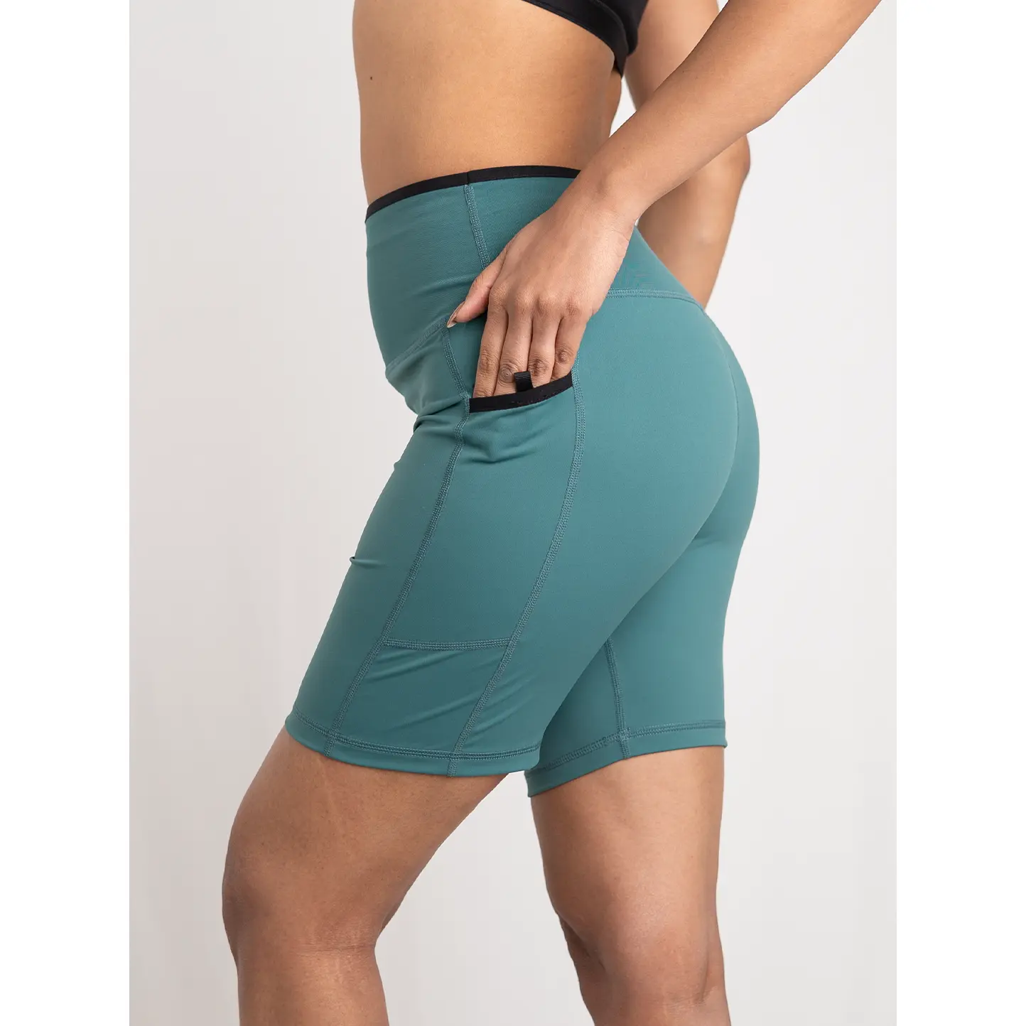 Women's High-Waist Compression Shorts with Pockets - Squat Proof Running & Workout Shorts