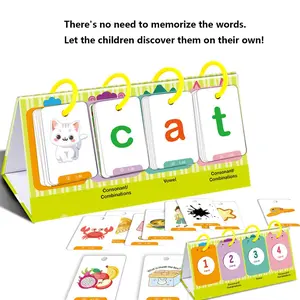 CVC Word Games, Read and Rhyme Flip Book Learning Activities, Learn to Read Homeschool Supplies, Word Building Flash Cards Educational Toy Classroom Must Haves