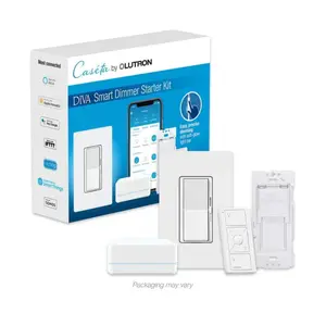 Lutron DVRF-BDG-1D Caseta Wireless Smart Dimmer Starter Kit - 150W LED/CFL, Smart Hub, Pico Remote