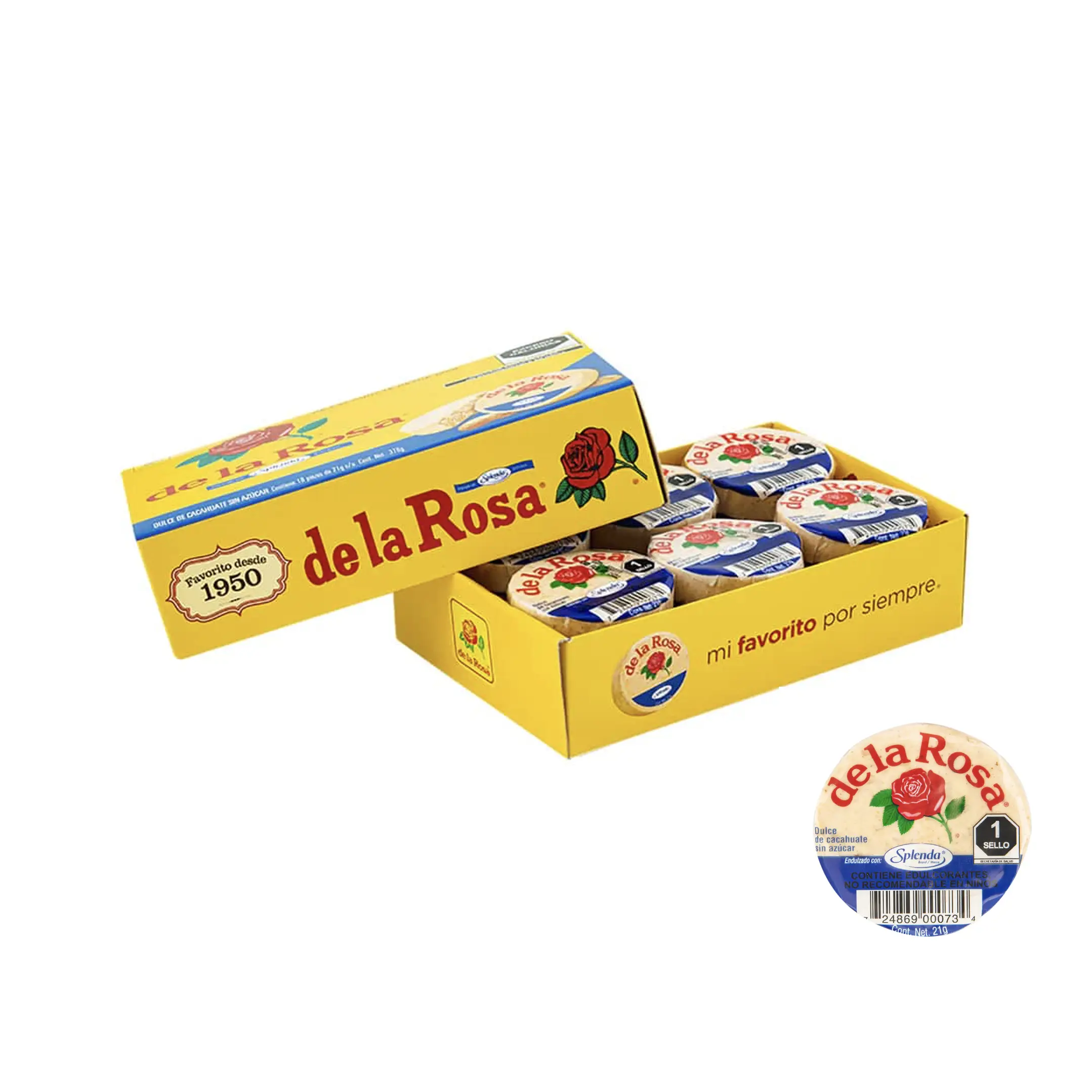 Mazapan Sin Azucar Sugar Free With Splenda By DLR Mexican Traditional Peanut Candy 18 count