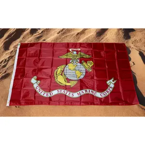 U.S. Marine Corps Flag – 3x5 Ft. U.S Marine Corps Red Flag – USMC Military Banner. US Marines Flag. Official USMC Flag for Veterans