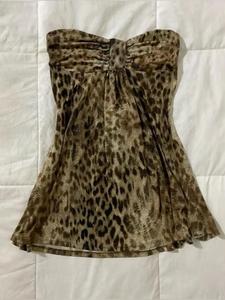 Women's New Leopard Print Ruched Crop Top Vest, Stretchy Digital Print Party Wear, Perfect for Parties and Events, Fit