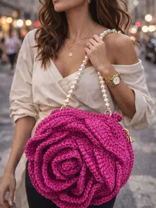 ARTESANA — Rose Bloom Crochet Crossbody Bag