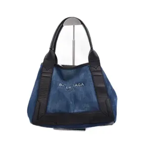 Pre-owned Balenciaga Canvas Tote Bags Navy Cabas Tote Bag Denim Blue JM BS03