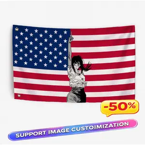 Asa Mitaka War Devil Yoru Chainsaw Man Anime Outdoor Decorative Flag Garage Tapestry USA Stars Stripes Design