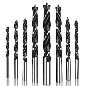 8pcs Wood Drill Bits Set, Carbon Steel Twist Brad Point Drill Bits Woodworking Bore Holes Durable Drilling Tools Kit with Storage Case for Wooden Plywood Chipboard Plastics