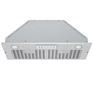 Awoco Built-in/Insert Stainless Steel Range Hood, for Wood Hood, 11-3/4"D, 4-Speed, 600 CFM, LED Lights, Baffle Filters, RH-BQ