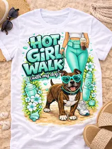 **HOT GIRL WALK t-shirt – Staffordshire Terrier Edition ** BossTon Appareal Co.