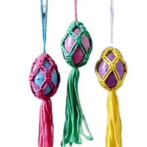 All Strung Up Tassel - Colorful Egg Tassels with Rope for Home Decor
