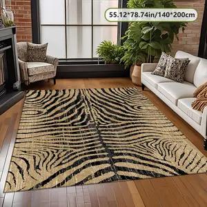 Velvet Carpet 850g with Plastic Base, Tiger Skin Pattern Furniture Rug, Christmas Outdoor Rug, Vintage Farmhouse Style, Durable Large Size