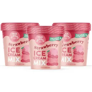 True Scoops Strawberry Ice Cream Mix 3-Pack - homemade ice cream snack