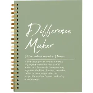 Sage Green Notebooks for Work, Difference Maker  Meeting Notebook Journal for Writing, Employee Appreciation Gifts, Thank You Gifts for Women Men Leader Mentor  Manager, 5.5"x8.3"