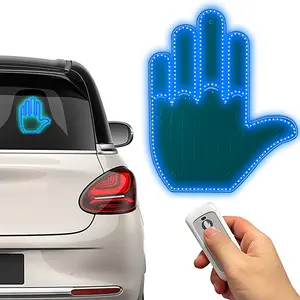 Fenikso Hand Gesture Light for Car, Finger Light Led Car Back Window Sign, Car Finger Light with Remote, Road Rage Led Sign for Car, Ideal Gifted Car Accessories for Men