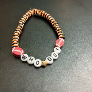Cincinnat Bengals Beaded Friendship Bracelet