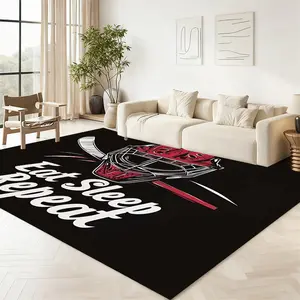 Hockey gear repeat life. Soft flannel decorative carpets for living room and bedroom, machine washable and colorfast, various sizes