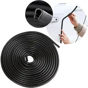 Universal Car Door Edge Guards, 16Ft Rubber Seal Protector U Shape Trim for Most Cars, Aluminum Boat Edge Protection (Black)