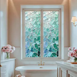 Glass Film, Privacy Glass Decorative Sticker, Reusable Static Cling Window Film, Decorative Sticker for Home Office Bathroom Kitchen, Ornaments