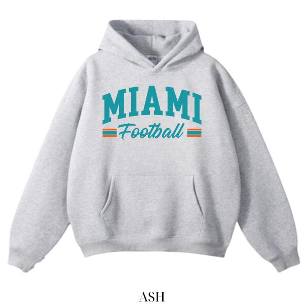 Vintage Miami Football Crewneck Hoodie, Miami Team Pullover Hoodie, Vintage Dolphi..n Hoodie, Dolphi..n Fan Apparel, Classic Miami Fan Pullover, Buffalo Miami Supporter Gift, Miami Football Long sleeve Hoodie