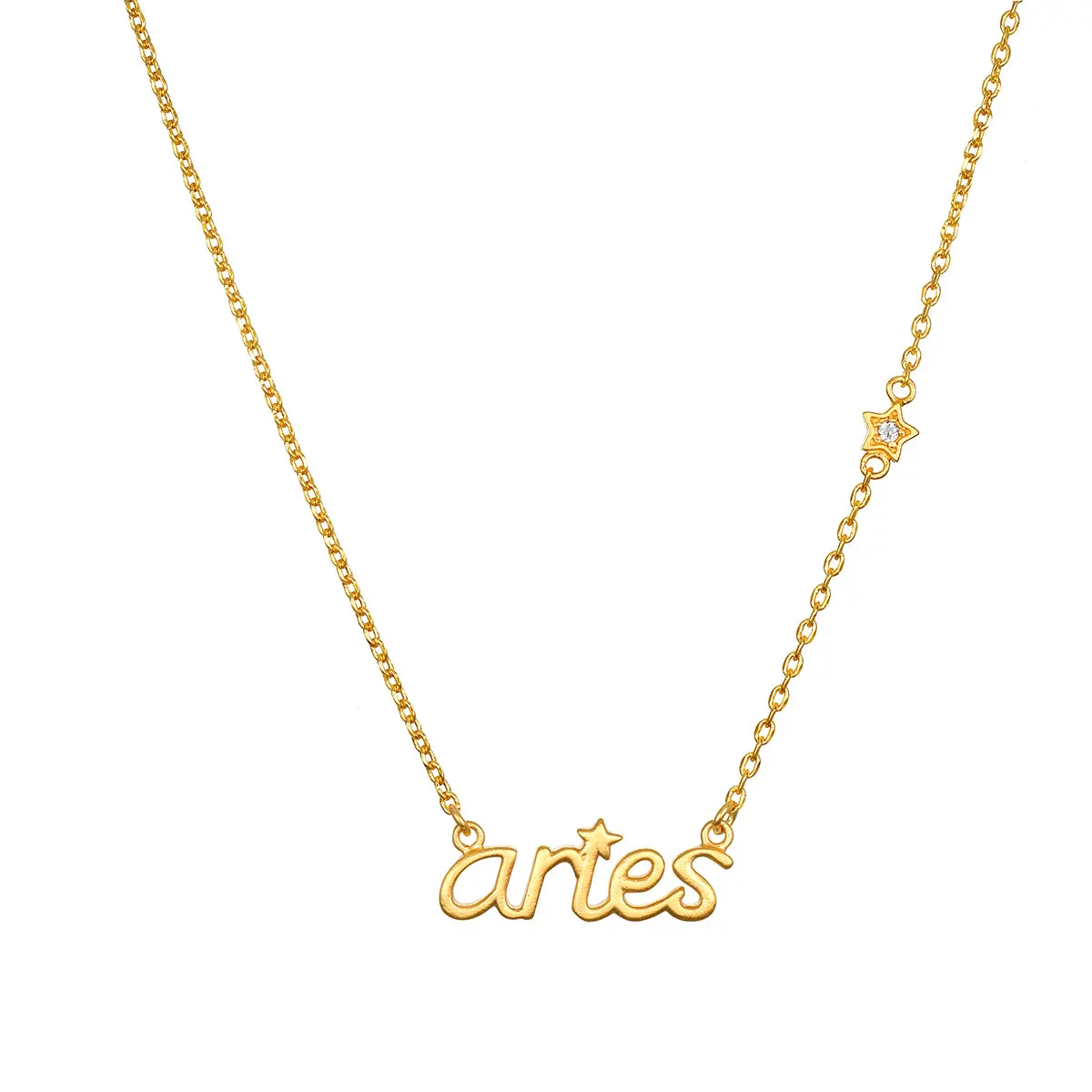 Aries Courage Zodiac Script Silver Necklace, Aries-March 21st-April 19th Bold and Passionate Design, Ignites Guidance for Dreams & Creativity, Empowered Action