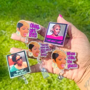 Sarcastic Healthcare Worker Badge Reel - Glitter Acrylic Alligator Clip