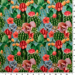 Cactus Field Printed Spandex Fabric | Blue Moon Fabrics