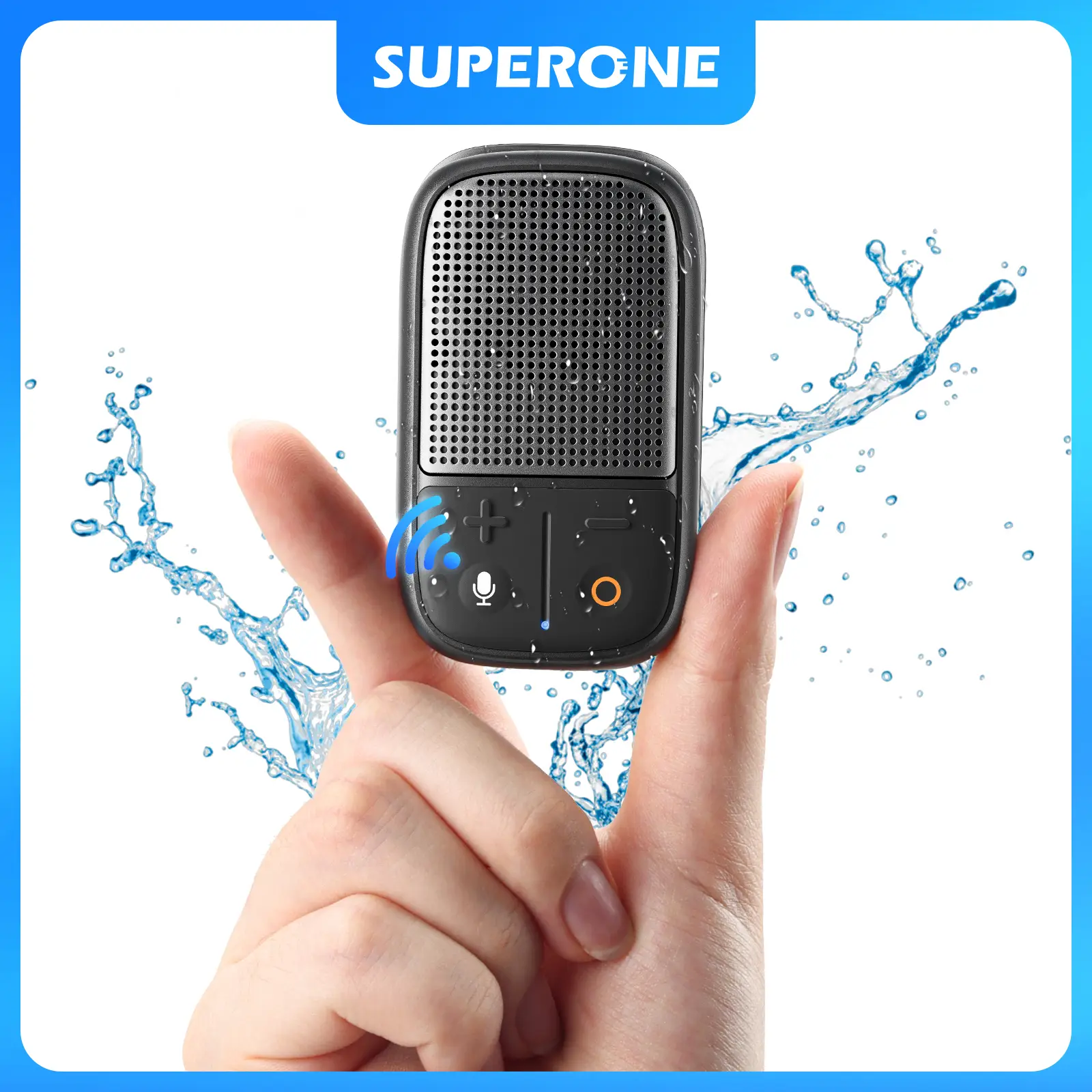 Wearable bluetooth speaker Bluetooth Speaker with Voice Assistant & Mic IPX7 Waterproof Clip-on Portable Speaker Pairing Up to 30H of Play Supports Si