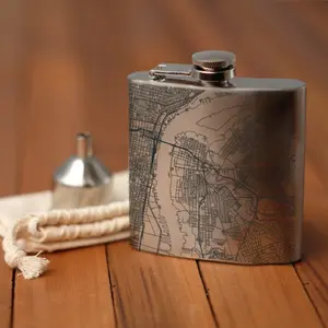 Camden - New Jersey Map Hip Flask