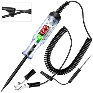 Test Light Automotive 3-120V DC LED Digital Circuit Tester with  Display, Auto Bidirectional  Tester, Electric Test Probe Pen for   Polarity Continuity