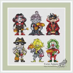 Halloween Dwarfs - PDF Cross Stitch Pattern
