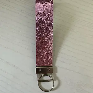 Glitter faux leather keychain