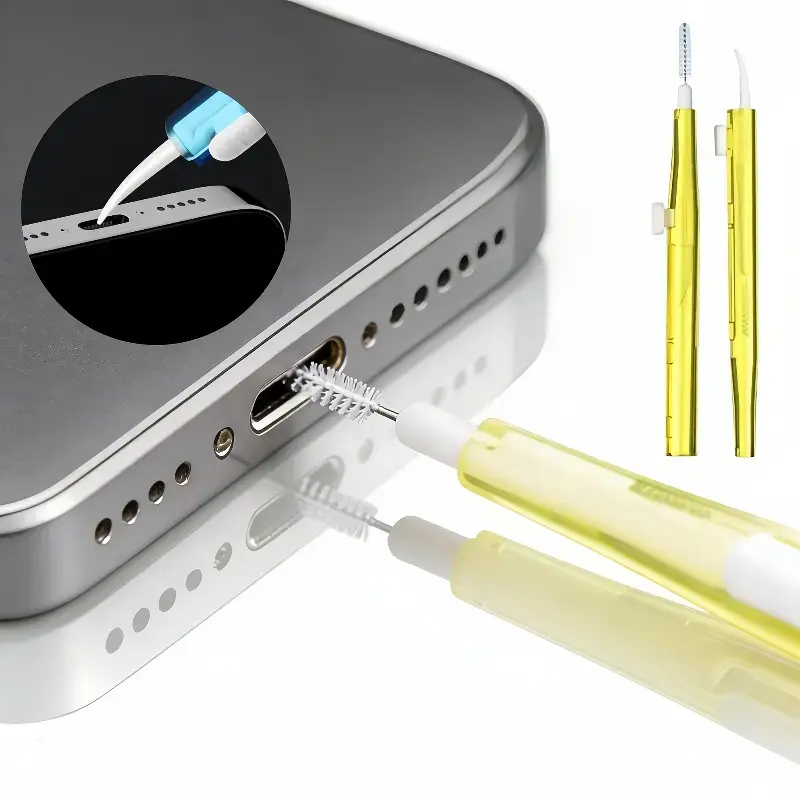 4pcs Phone Cleaning Brush Set, Cleaner Kit, portable dust remover, designed to clean crevices on smartphones, tablets, smartwatches, camera lenses, earphones and charging ports, mini pocket size for easy storage, digital device care cleaning kit