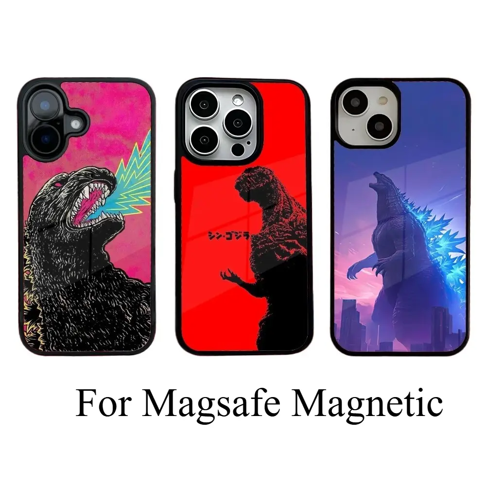 Monster G-Godzillaes Magsafe Phone Cases For iPhone 17 Promax Pro Air 16 Plus 15 14 13 12 11 Magnetic Wireless Charging Shockproof Protective Cover