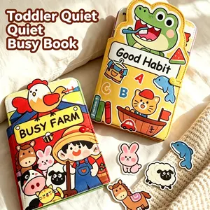Indestructible Felt Busy Book for Toddlers - Montessori Quiet Book - Washable Ages 1-4