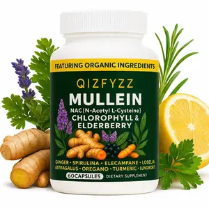 summervibes Mullein Leaf Lung Cleanse – NAC, Chlorophyll, Chlorella & Elderberry | Lung Detox for Smokers | Ginger, Licorice, Astragalus, Oregano & Turmeric Respiratory Support Capsules