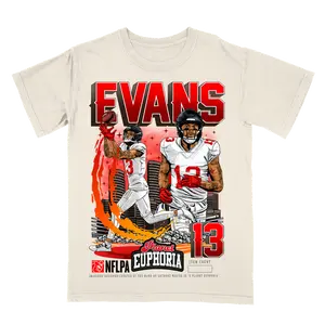 Mike Evans V2 #13 Buccaneers Tee #/500 | Evans Red Zone King Gear, Tampa Bay Fan Pride, Limited Retro Washed Touchdown Machine Essential