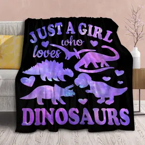 1Pc Dinosaur Blanket Gift For Women Plush Dinosaurs Soft Dinosaur Cozy Lightweight Flannel Blanket For Sofa Chair Bed