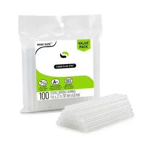 100 Pack Mini Hot Glue Sticks 0.27" x 4", Clear All Purpose Glue Gun Sticks for DIY Crafts, School Projects, Home Repairs & Art Supplies